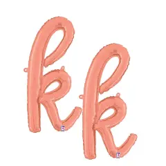 Betallic&reg; 24 inch Script Letter K Rose Gold Air Fill Only Balloon