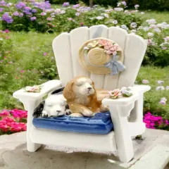 Ceramic Dogs On Garden Chair Music Box, Home D&eacute;cor, Gift for Her, Gift for Mom, Kitchen D&eacute;cor, Dog Lover Gift, Pet Loss Gift