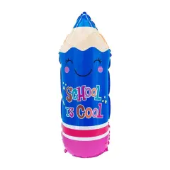 LA Balloons&reg; 29 Inch Back To School Pencil Blue Balloon