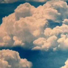 1 Yard Blue Cloud Digital Print Polyester Spandex Fabric 58/60 Inch Width