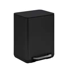 6 Liter(1.58 Gallon) Small Trash Can with Plastic Inner Buckets Black