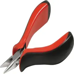 The Beadsmith Platinum Series German Chain Nose Pliers, with Polished Steel Head, red and Black Ergonomic Comfort Grip Handle with Double-Leaf Spring, Tool for Jewelry Making