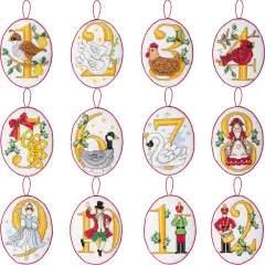 Bucilla Counted Cross Stitch Kit 3"X14" 12/Pkg-Twelve Days Of Christmas