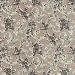 Upholstery Fabric - Grey & Silver Paisley Upholstery Fabric 54 Inches"
