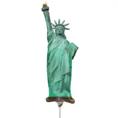 Anagram 14 Inch Statue of Liberty Foil Balloon Air Fill Only Patriotic Party Decor Accessory