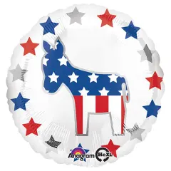 Anagram 18 Inch Election Donkey Foil Balloon Helium or Air Fill Patriotic Party Decoration