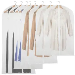 Clear Hanging Garment Bag Covers, Zippered Closet Bags for Clothes (4 Sizes, 8 Pack)