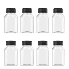 8 Pcs 4 Oz Juice Bottles Plastic Ginger Shot Bottles