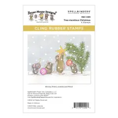 House Mouse Cling Rubber Stamp-Tree-mendous Christmas