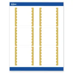 Avery Printable Square Labels, Gold Edge Dots, 3" x 3", Matte White Square Labels, Permanent, Laser/Inkjet, 60ct, Great for Product Labels