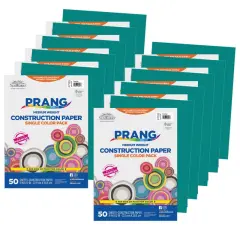 Construction Paper, Medium Weight, Turquoise, 9" x 12", 50 Sheets Per Pack, 10 Packs