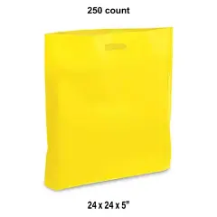 Die Cut Handle Bags 24 x 24 x 5" Strong & Spacious Yellow