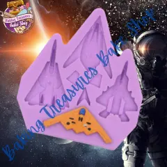 SPACE FORCE SHIPS Silicone Mold - 4 Unique Designs - 2in X 1 1/4in - Food Grade