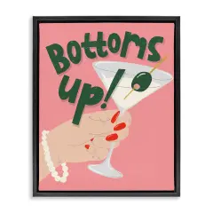 Stupell Industries Bottoms Up with Martini Floater Framed Canvas Wall Art Design by Kristina Hultkrantz