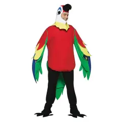 Parrot Adult Costume Polyfoam Multi Colored Body Wings Head and Shoe Covers