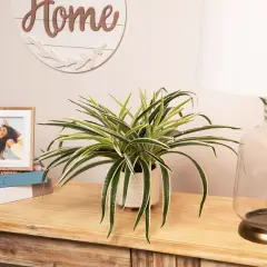 Northlight Artificial Two Toned Potted Spider Plant - 13" Green