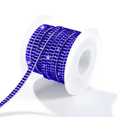 Self-Adhesive Rhinestone Ribbon Strip Roll Blue