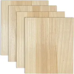 4 Pack Veneered MDF Double Sided Paulownia Wood,MDF Core,6.4mm 1/4th Inch, 10"x16"