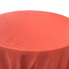 1 Yard Glitz Sequin Tablecloth Round 120 Inch Sparkling Polyester Linen for Weddings and Events Coral