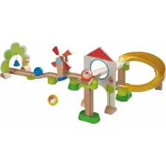 HABA Marble Run Kullerbu Windmill Playset, STEM Toy Building Set for 3-5 Year Olds, Montessori Toys Marble Maze, 25 Piece Ball Track Multicolor