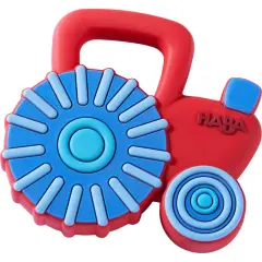 HABA Tractor Silicone Teethers for Babies 6-18 Months -Grasping Toy for Safe Sensory Development - Dishwasher Safe Baby Essentials Multicolor