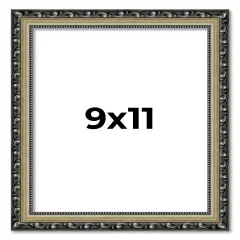 9x11 Museum-Quality Picture Frame with UV-Resistant Acrylic & Acid-Free Backing, Available in 4 Finishes - Gold, Silver, Bronze, and Black