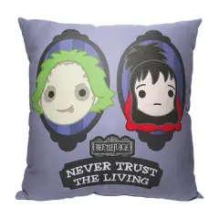 Warner Brothers Beetlejuice 18 Inch Throw Pillow Never Trust Living