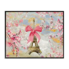 Stupell Industries Eiffel Tower on Cherry Blossoms Framed Giclee Wall Art Design by Lanie Loreth