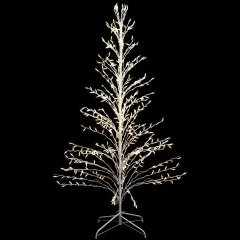 Northlight Lighted Cascade Twig Outdoor Christmas Tree - 6' - White - Clear Lights