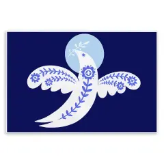 Stupell Industries Peace Dove with Folk Florals Wall Plaque Design by Hannah Moren