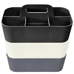 Enjoy Organizer | 3 Small Stackable and Portable Simple 6-Compartment Art Caddy Storage- Made In USA