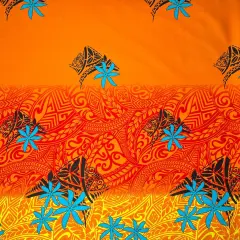 1 Yard Tiare Traditional Tattoo Gradient Cotton Fabric 44/45 Inches Width Orange