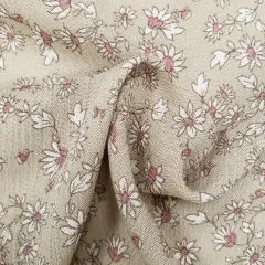 1 Yard Soft Cream Bread Rayon Crinkle Crepon Fabric Apparel Textile 50/52 Inch Wide