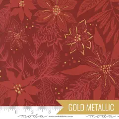 Poinsettia in Crimson Metallic (45623 17m) | Old World Yuletide | Fancy That Design House Co | Moda