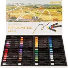 Professional Oil Pastels, 48 Vibrant Colors Plus 4 White, Set of 52, Creamy and Pigmented Artist Soft Oil Pastels for Blending, Layering & Shading