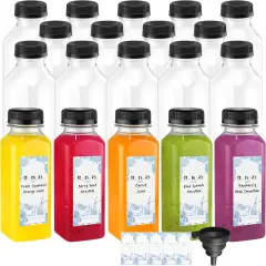 20 Pack 16 oz Clear Plastic Juice Bottles