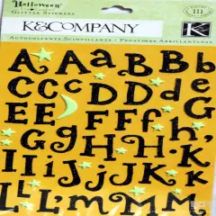 K & Company Tim Coffey Halloween Glitter Alphabet Stickers