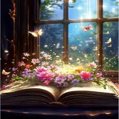 Butterfly Book Paint by Number Adult-Butterfly Canvas Paint by Numbers for Adults,Flowers Paint by Number Kits on Canvas for Gifts Home Wall Decor(16x20inch)