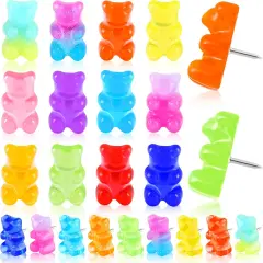 40 Pcs Decorative Bears Push Pins for Cork Board Bears Push Pins Translucent Thumb Tacks Colored Thumb Tacks for Home Office Corkboard Bulletin Board Hanging Posters