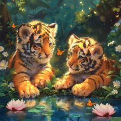 Tiger Diamond Painting Kits for Adults, 5D DIY Diamond Art Kits for Beginners, Full Drill Diamond Painting Kits for Home Wall Decor, 12x12 Inch
