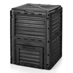 80-Gallon PP Composter Bin with Ventilation and Easy Access Door Black