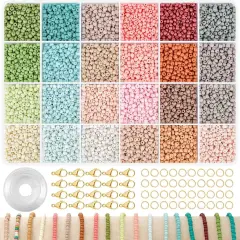 3mm Glass Seed Beads for Bracelets Making, Friendship Bracelet Making Kit, 24 Colors Bead Bracelet Kit