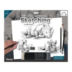 SKBNL3 | Sketching Made Easy&trade; Rhinos 10pc 11.25" x 15.375" Sketching Art Project