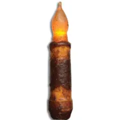 4.5 Inch Flameless Burnt Mustard Taper Candle LED Primitive Decor with Built-In Timer