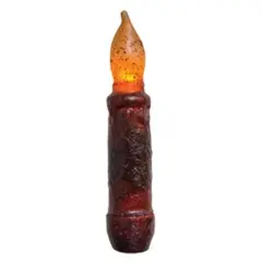 4.5 Inch Burgundy LED Taper Candle with Textured Wax Finish Safe Flameless Battery Candle