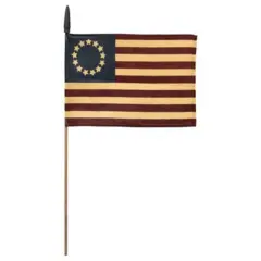 10 Inch High Primitive Rustic Betsy Ross Flag Pick Ideal for Independence Day Home Decor or Classroom