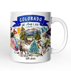 Artistic Colorado State Themes and Landmarks Mug