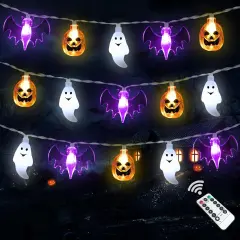 Pumpkin Bat Ghost Battery Operated String Lights