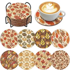 8 PCS Fall Diamond Art Coasters Thanksgiving Painting Kits