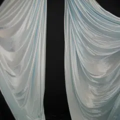 1 Yard Lt. Blue Polyester Fabric Low Stretch For Aerial Use Backdrops Crafts 108&Prime;-120&Prime; Wide